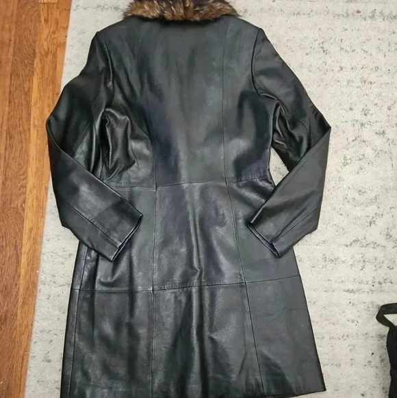 Wilson Leather Women's Black Pelle Studio Vinatge Faux Fur Trim Jacket M - Picture 9 of 13
